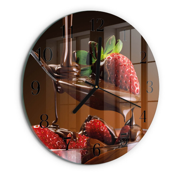 Round wall clock Chocolate Strawberries