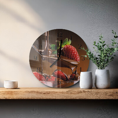 Round wall clock Chocolate Strawberries