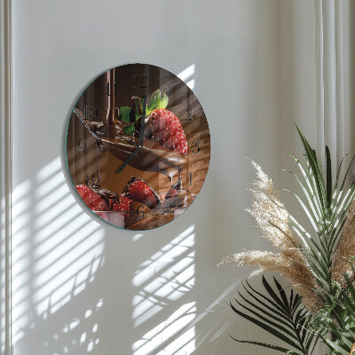 Round wall clock Chocolate Strawberries