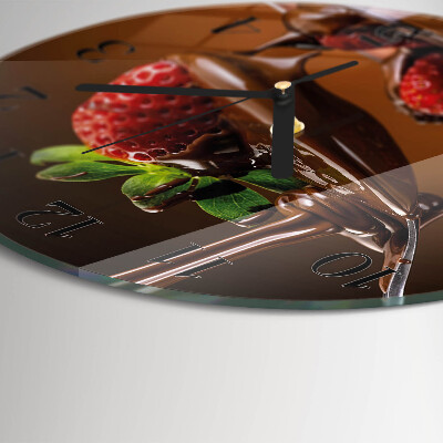 Round wall clock Chocolate Strawberries
