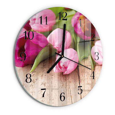 Round wall clock Tulips
