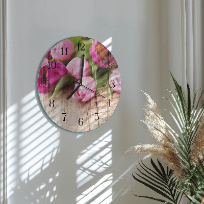Round wall clock Tulips