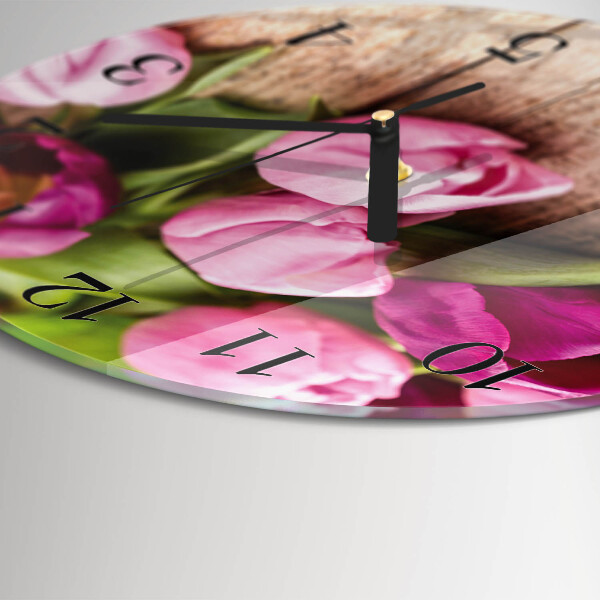 Round wall clock Tulips