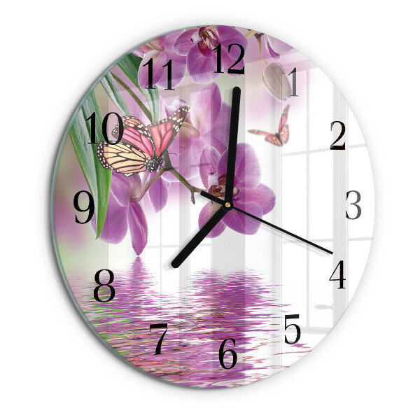 Round wall clock Butterflies