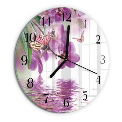 Round wall clock Butterflies