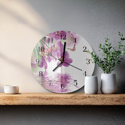 Round wall clock Butterflies