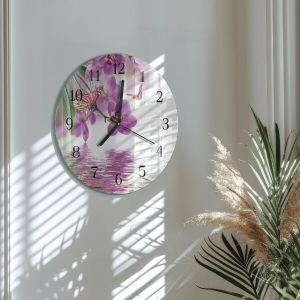 Round wall clock Butterflies