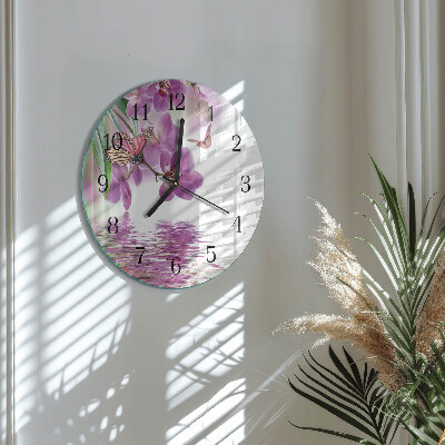 Round wall clock Butterflies