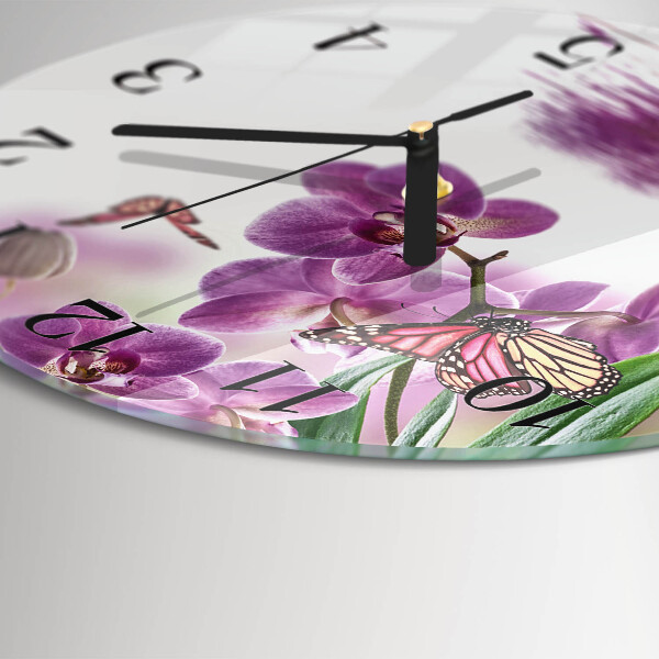 Round wall clock Butterflies