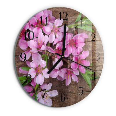 Round wall clock Flowers