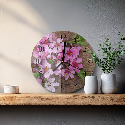 Round wall clock Flowers