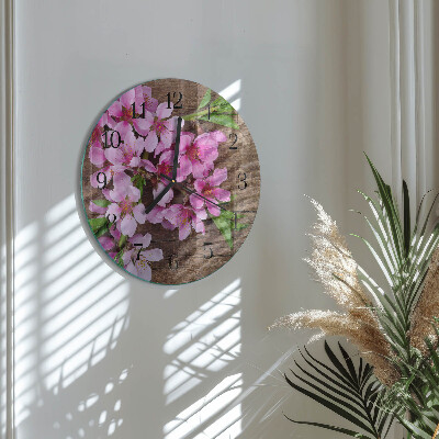 Round wall clock Flowers