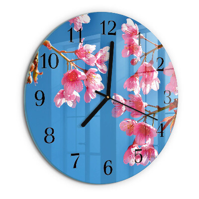 Round wall clock Flowers