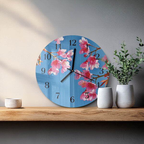Round wall clock Flowers