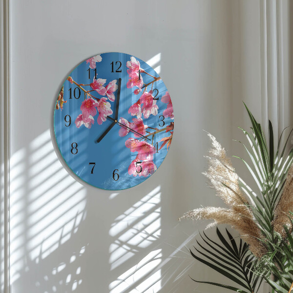 Round wall clock Flowers