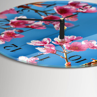 Round wall clock Flowers