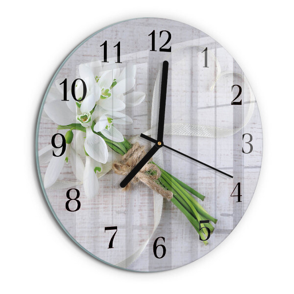 Round wall clock Bouquet of Flowers