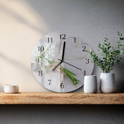 Round wall clock Bouquet of Flowers