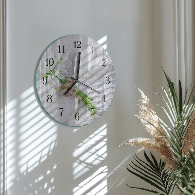Round wall clock Bouquet of Flowers