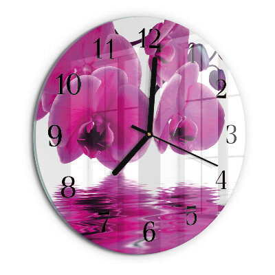 Round wall clock Orchid