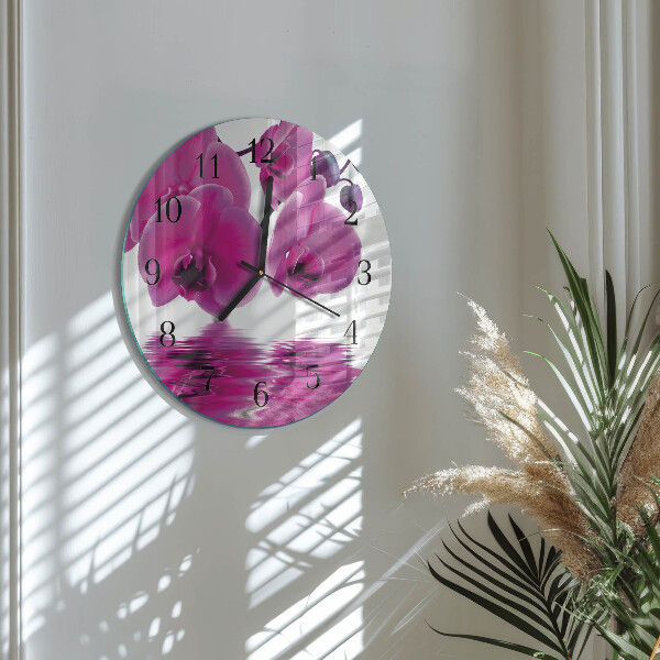 Round wall clock Orchid