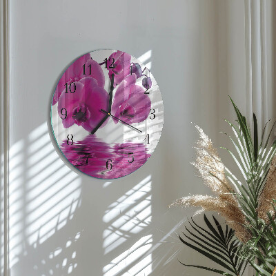 Round wall clock Orchid