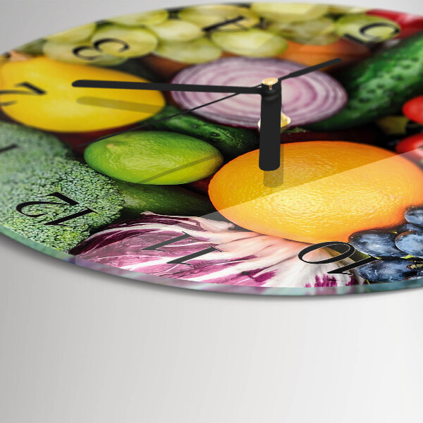 Round wall clock Fruits and Vegetables