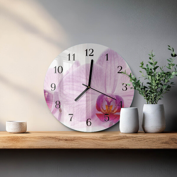 Round wall clock Orchid