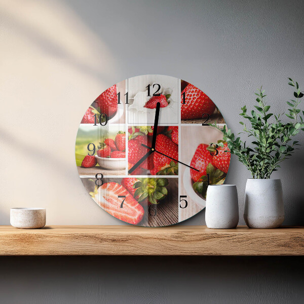 Round wall clock Strawberries