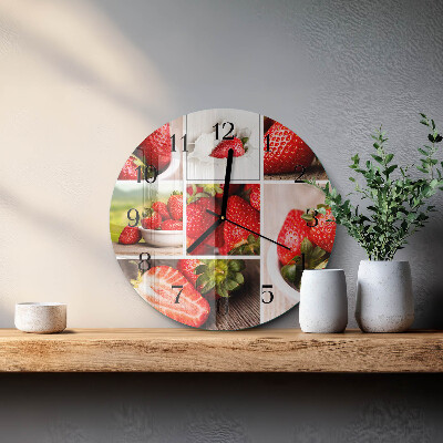 Round wall clock Strawberries