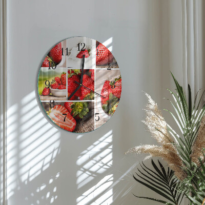 Round wall clock Strawberries