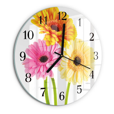 Round wall clock Flowers