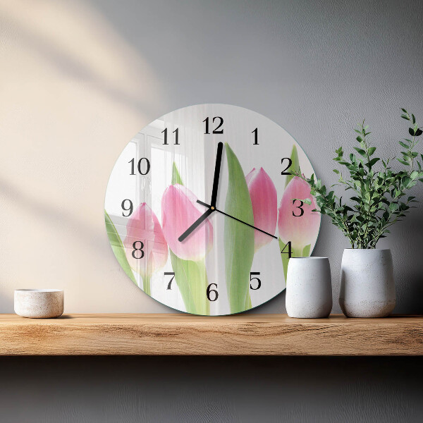 Round wall clock Tulips