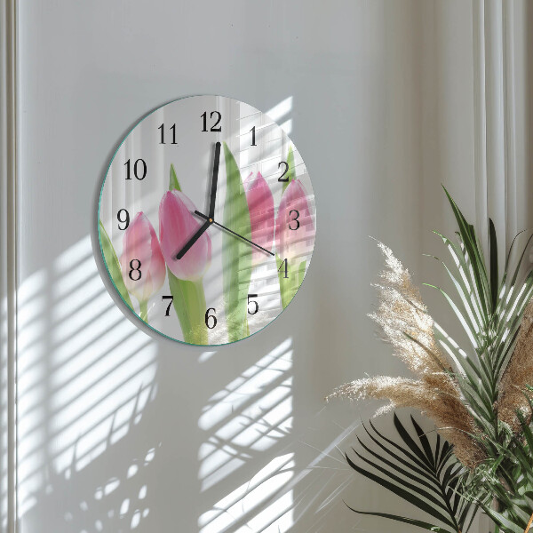Round wall clock Tulips