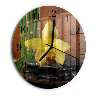 Round wall clock Bamboo Orchid