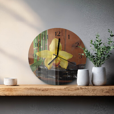 Round wall clock Bamboo Orchid
