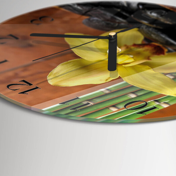 Round wall clock Bamboo Orchid