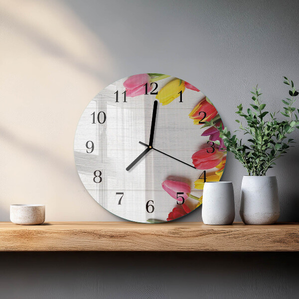 Round wall clock Tulips