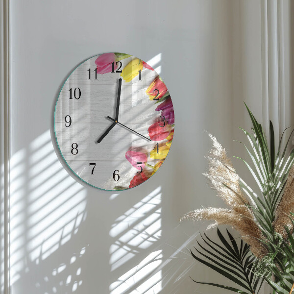 Round wall clock Tulips