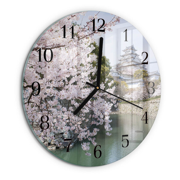 Round wall clock Cherry Trees