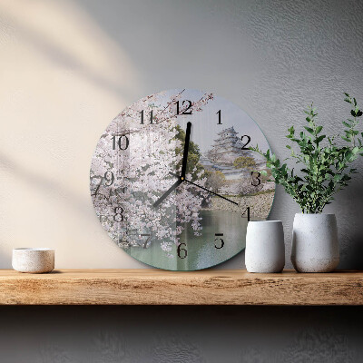 Round wall clock Cherry Trees