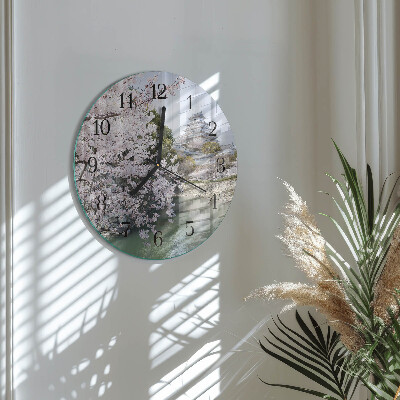 Round wall clock Cherry Trees
