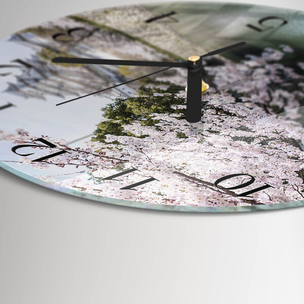 Round wall clock Cherry Trees