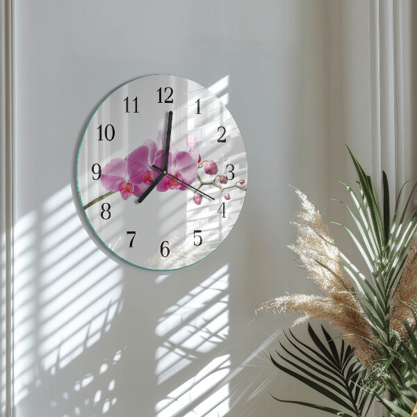 Round wall clock Orchid