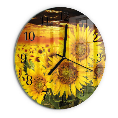 Round wall clock Sunflowers