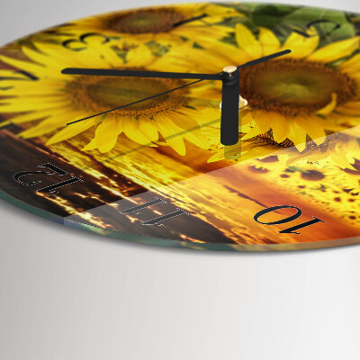 Round wall clock Sunflowers