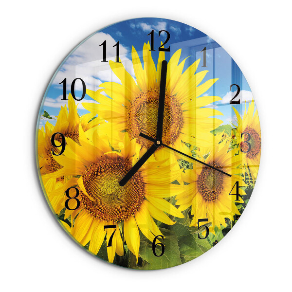 Round wall clock Sunflowers