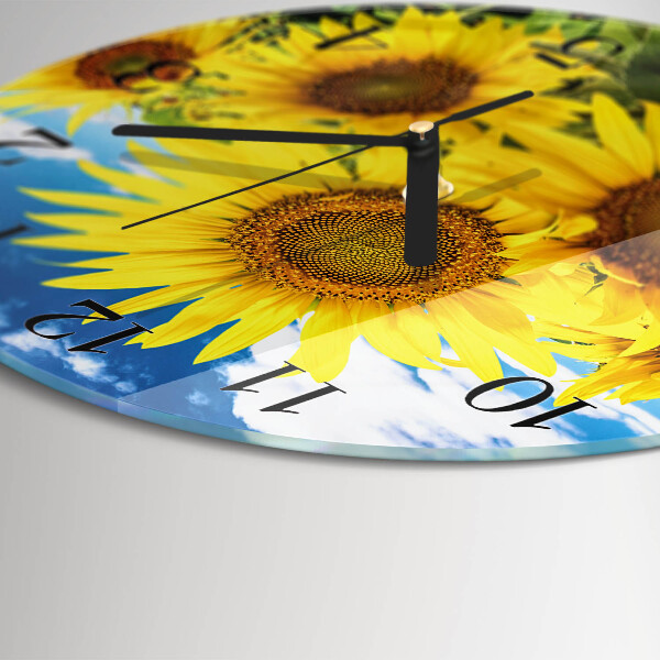Round wall clock Sunflowers