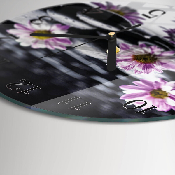 Round wall clock Flowers