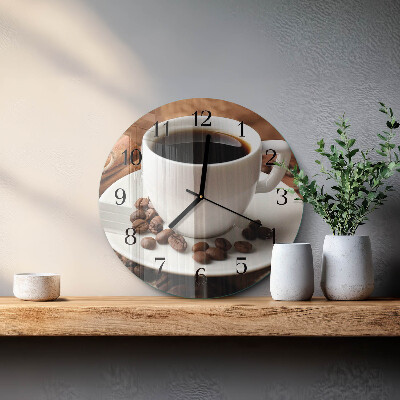 Round wall clock Coffee